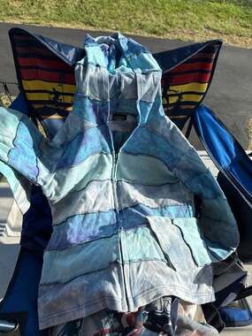 Shop Therapy Patchwork Tie-Dye Zip-Up Hoodie Size S/M